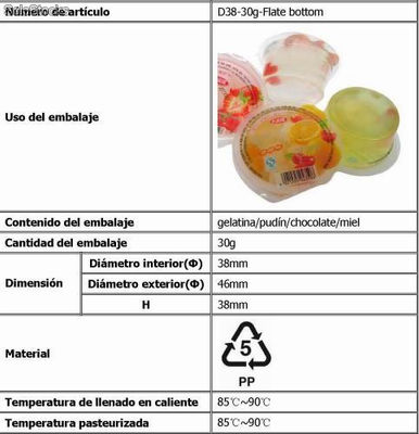 vasos para gelatinas de forma de fondo plano 30g - Foto 2