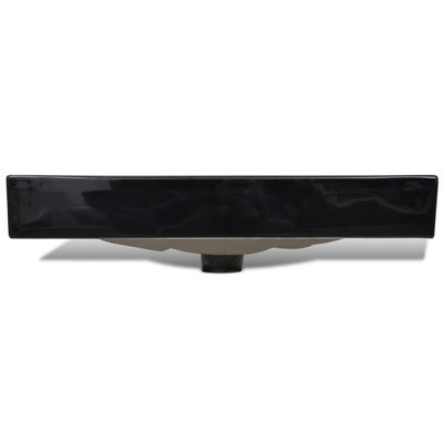 Vasque à poser en céramique noir perçage pour la robinetterie 60x46cm - Photo 4