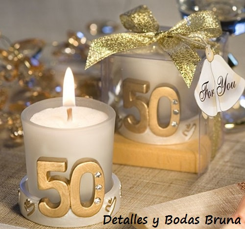 Tarro de Vidrio Confettata Con Número 50 Aniversario Bodas Oro D