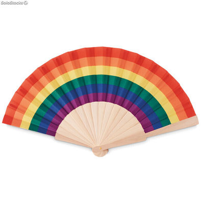 Ventaglio in legno arcobaleno multicolore MIMO6446-99