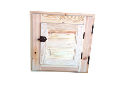 Ventana madera natural cierre hermético 60cm X 60cm (1 hoja)