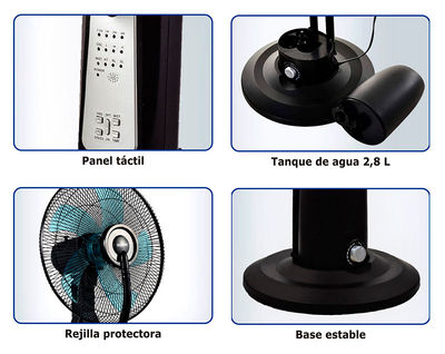 Ventilador de Pie de 90W con Nebulizador; Incluye Mando- Tanque de agua 2,8L - Foto 3
