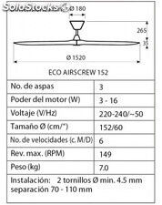 Ventilador de techo CasaFan 315220 ECO AIRSCREW 152 madera maciza / cromo - Foto 5