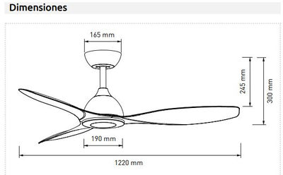 Ventilador de techo Celer Mistral 1200mm 35W negro - Foto 3