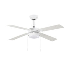 Ventilador de Techo con Luz 4 Aspas 47W 3 Velocidades Brasil Blanco Raydan Home