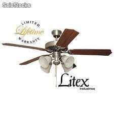 Ventilador de techo marca Litex 52&quot; 4 Luces 5 Aspas Garantia de por vida remate