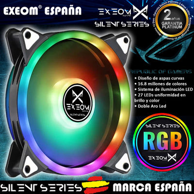 Ventilador Exeom MXSilent RGB 12cm Cooler Fan Ultra Silencioso