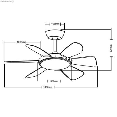 Ventilateur de plafond LED Mode 24W 3CCT noir - Photo 5