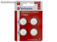 Verbatim Batterie Lithium, Knopfzelle, CR2025, 3V - Retail Blister (4-Pack)