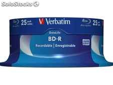 Verbatim BD-R 25GB/1-6x Cakebox (25 Disc) DataLife White Blue Surface 43837