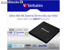 Verbatim Blu-ray Recorder, usb 3.1, 6x/8x/24x, uhd, 4K, bdxl - Portable