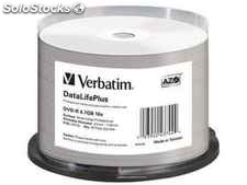 Verbatim DVD-R 4.7GB/120Min/16x Cakebox (50 Disc) InkJet Printable 43744