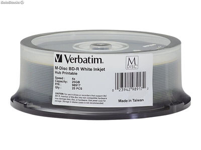 Verbatim m-disc bd-r 25GB/1-4x Cakebox (25 Disc) - Archivmedium