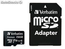 Verbatim MicroSDXC Card 256GB, Premium, Class 10, U1, sd Adapter, Bliste