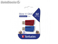Verbatim Store \&#39;n\&#39; Click - usb 3.2 GEN1 -Rot/Blau - usb Typ-a - 3.2 g