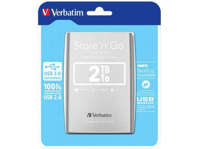 Verbatim Store n Go Externe Festplatte 2048GB Silber 53189
