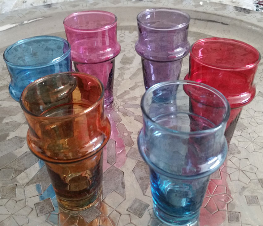 Verre à the marocain beldi avec lot de 6 verres- Libitii Shop