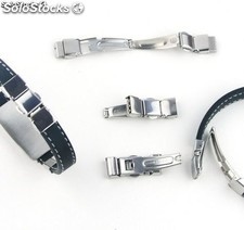 Verschlüsse aus Stahl für 10 x 3 mm Armbänder mit der Schaltfläche &quot;Öffnen&quot;