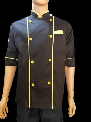 veste cuisine en noire et jaune - Photo 3