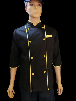 veste cuisine en noire et jaune - Photo 4