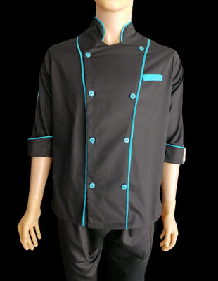 veste de cuisine en noire et bleu professionnel