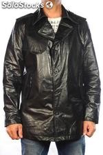 Veste en cuir Gerome Fox noir