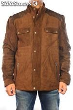 Veste en cuir Gerome Quilted Jkt brun