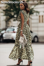 Vestido con estampado de leopardo