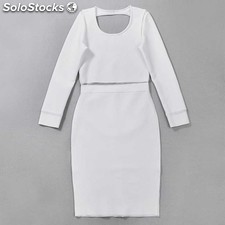 Vestido de coctel corto en blanco espalda descubierta mod. H1131