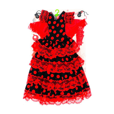 Vestido flamenca andaluza muñeca colección Sintra, Simona Folk Artesanía,