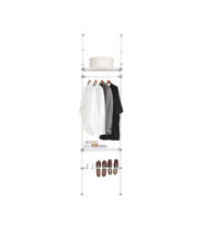 Vestidor para dormitorio 2 baldas y zapatero acabado blanco 240/280cm(alto)
