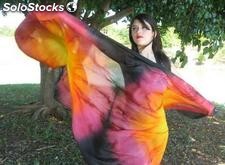 Véu de seda para dança do ventre - colorido
