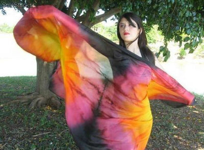 Véu de seda para dança do ventre - colorido