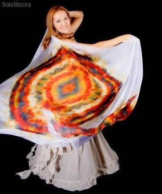 Véu de seda para dança do ventre - mandalas