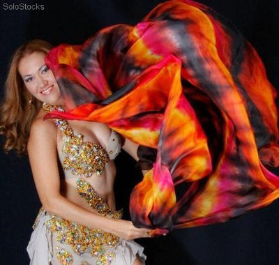Véu de seda para dança do ventre - mandalas - Foto 2