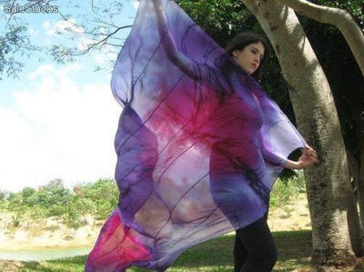 Véu de seda para dança do ventre - patchwork - Foto 5