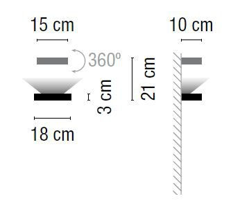 Vibia Set Applique Petit 1L + 1 Réflecteur 1xLED 7,35w Laqué Blanc Mat - Photo 3