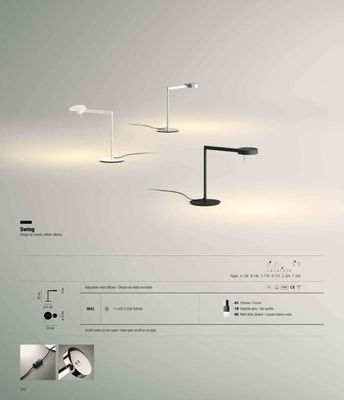 Vibia Swing Lampe De Table LED 1x5,25w Diffuseur Orientable Chrome - Photo 2