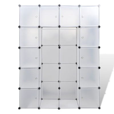 vidaXL Armário plástico modular 14 gavetas 37x146x180,5cm branco - Foto 3