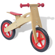 VidaXL Bicicleta de equilíbrio em madeira vermelho