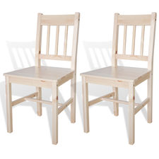 vidaXL Cadeiras de jantar 2 pcs madeira cor natural