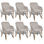 vidaXL Cadeiras de jantar com estrutura carvalho 6 pcs tecido bege - 1