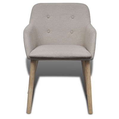 vidaXL Cadeiras de jantar com estrutura carvalho 6 pcs tecido bege - Foto 3