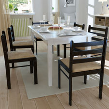 vidaXL Cadeiras de jantar quadradas 6 pcs madeira castanho