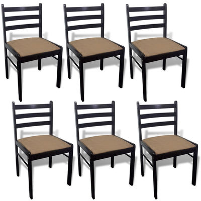 vidaXL Cadeiras de jantar quadradas 6 pcs madeira castanho - Foto 2