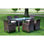 vidaXL Conjunto 1 mesa e 6 cadeiras para jardim em vime castanho - 1