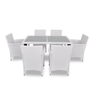 vidaXL Conjunto de jardim com 6 cadeiras + 1 mesa de vime branco - Foto 3