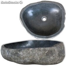 vidaXL Lavabo de piedra natural ovalado 38-45 cm