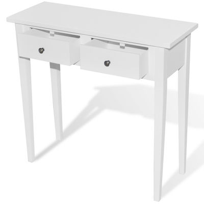 vidaXL Toucador/mesa consola com duas gavetas branco - Foto 2
