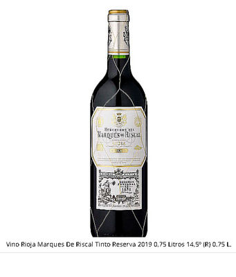 Vino Rioja Marques De Riscal Tinto Reserva 2019